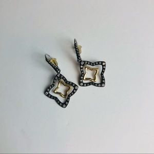 David Yurman Diamond Quatrefoil Drop Earrings